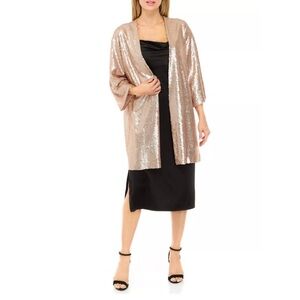 The Limited | Champagne Sequin Open-Front Topper Jacket (Size S) | NWOT